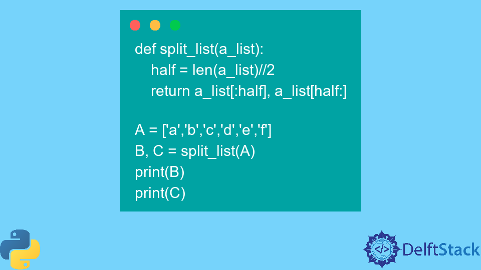 Python Split List In Two Halves